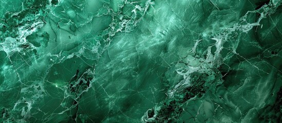 A detailed view of a lush green marble texture, resembling a mix of water, terrestrial plants, grass, jungle patterns, rocks, soil, and natural landscapes with hints of darkness and natural materials - obrazy, fototapety, plakaty
