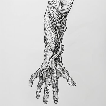 Anatomical sketch of a mythological body part or anatomical oddity tattoo design