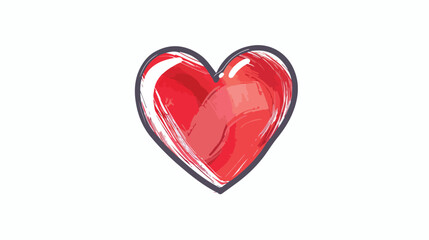 Simple red heart isolated over a white background. Vec