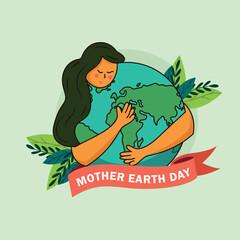 Flat Mother Earth Day Illustration