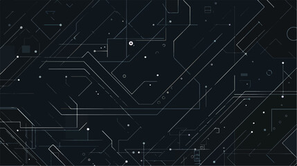 Technology geometry black background. flat vector isolated