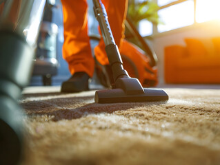 Professional carpet cleaning with janitorial service - Ai generated