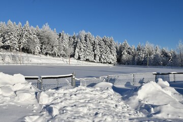 The recreational area in winter, Sainte-Apolline, Québec, Canada