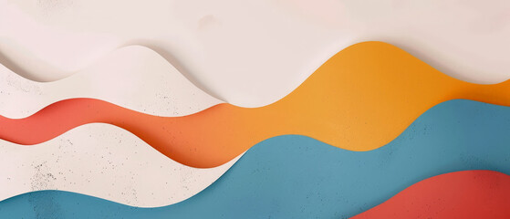 A colorful wave with a blue and orange stripe