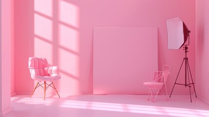  A Mesmerizing 3D Rendering Unveiling a Booth Exhibition Colorful Glowing Lights Design Concept with Cutting-Edge Flair