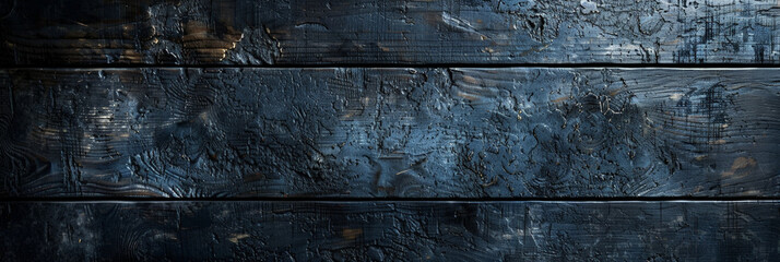 A black wooden surface with a burnt look