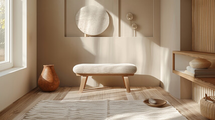 Fototapeta na wymiar Modern minimalistic home interior.