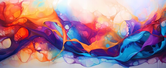 Glittering trails of light dance across the canvas, enhancing the allure of the mesmerizing bright colors in this marble ink abstract symphony.