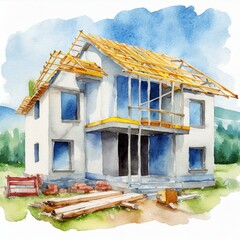 Dom w budowie ilustracja