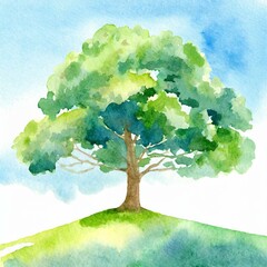 Namalowane drzewo ilustracja - obrazy, fototapety, plakaty