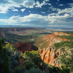 Serene Mountain Valley View Under Blue Skies