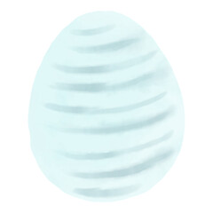 Hand drawn watercolor egg. Easter illustration, decorative element