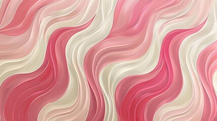 Chic retro pattern wallpaper The combination of pink and white and flowing lines creates a dynamic and eye-catching pattern. which stimulates feelings of nostalgia for the lively beauty of that era. - obrazy, fototapety, plakaty