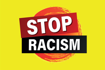 stop racism poster banner graphic design icon logo sign symbol social media website coupon

