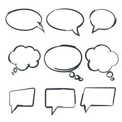 Bubble comic speech set, great design for any purposes. Sticker design. vector illustration