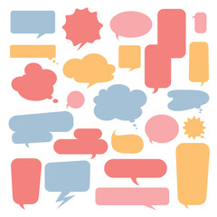 Collection of colorful speech bubbles and dialog balloons