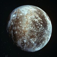 Experience the frozen beauty of Ganymede and the stellar sky in a virtual tour of discovery - obrazy, fototapety, plakaty