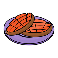 Superfood Breakfast Cookies Concept, Oatmeal-Peanut Butter Cake for Snack Time vector icon design, European breakfast symbol, Americans Morning Meal Sign, Restaurant cafe menu stock illustration