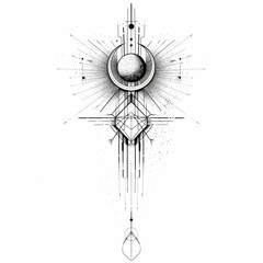 Geometric interpretation of a meteor, comet or celestial phenomenon tattoo design