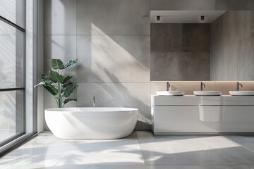 Elegant Minimalist Bathroom Design with Natural Light