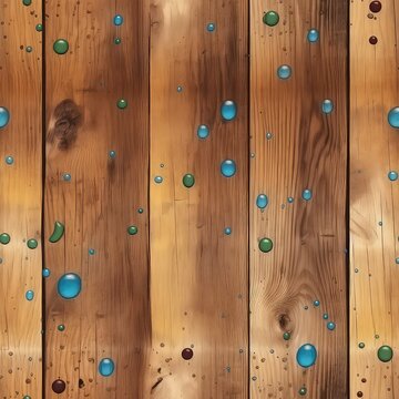 Seamless abstract wooden texture with liquid drops pattern background