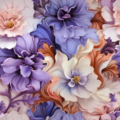 Seamless abstract decorative purple floral pattern background