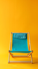 hammocks and summer chairs on a colorful background.