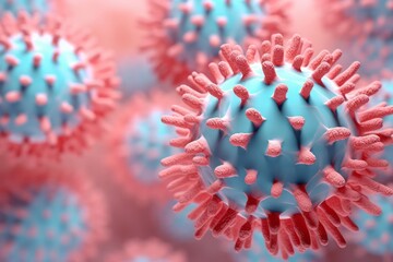 Adeno-associated virus close-up on pastel background