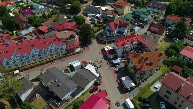 Downtown Souvenir Shops Rowy Sklepiki Centrum Aerial View Poland