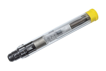 Auto injector syringe with adrenaline isolated on white background - obrazy, fototapety, plakaty