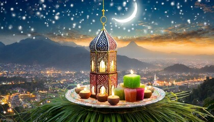 Eid al-Fitr is a special occasion for Muslim and is a time for celebration with family and loved ones - obrazy, fototapety, plakaty