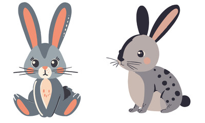 illustration of a bunny with rounded shapes