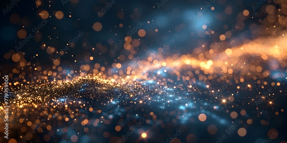 Wall mural constellation of glowing dots depicting the vastness of the universe with copy space