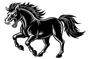 Obraz na płótnie Canvas horse-angry-had--whit-background vector
