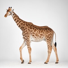 Naklejka premium Giraffe isolated on a white background