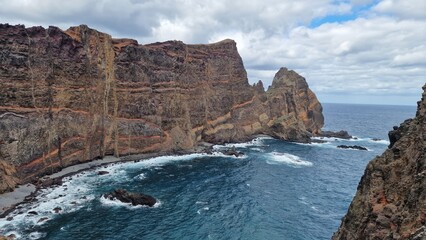 Saint Laurent Peninsula on Madeira Island is a stunning natural enclave, renowned for its rugged cliffs and breathtaking coastal views