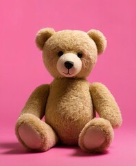 Obraz premium The brown teddy bear captured in a slightly different angle, adding variety to the series of comforting images. AI generation