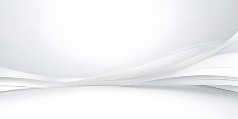 Obraz premium Smooth white lines create an abstract background. The lines are interconnected, flowing seamlessly across the white canvas