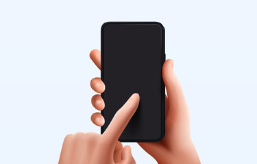 Smart phone using, hand hold gadget electronic. Vector illustration