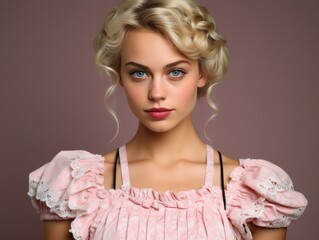 Beauty girl in Preppy Lolita Dress like princess