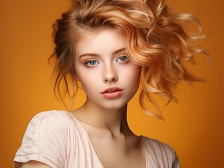Fototapeta premium Woman With Blonde Hair Posing for Picture