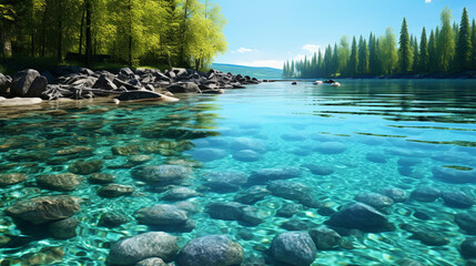 lake in the forest  high definition(hd) photographic creative image