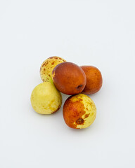 jujube fruit on white background