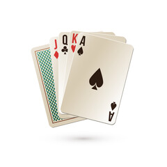 Vector illustration, icon with Playing cards casino chips on the empty background	