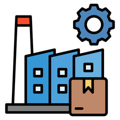 Manufacturing Icon Element For Design