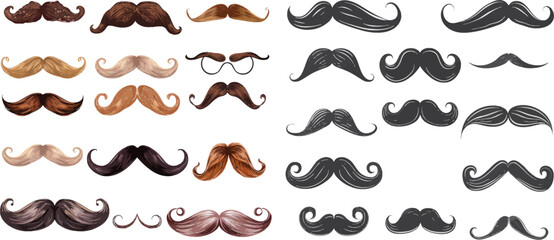 Gentleman moustache or barbershop moustaches hairstyle - obrazy, fototapety, plakaty