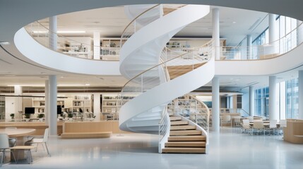 Workspaces with unique and contemporary spiral staircase designs