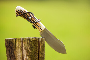 knife type nessmuk with antler grip