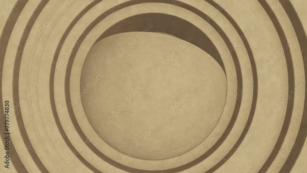 Aufkleber realistic looping 3d animation of the spinning textured recycled carton sphere inside of two hemisph