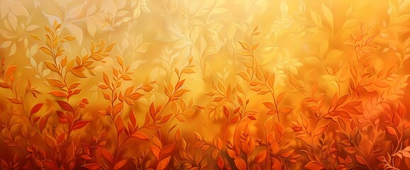 Tangerine tendrils gracefully intertwining against a mesmerizing tapestry painted in gradients of goldenrod. - obrazy, fototapety, plakaty